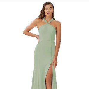 Azazie Dusty Sage Full Length Gown - Rue [size 6]